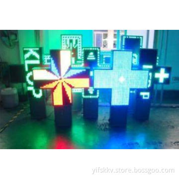 P16 outdoor full color Led Pharmacy cross sign 3D with CE&R